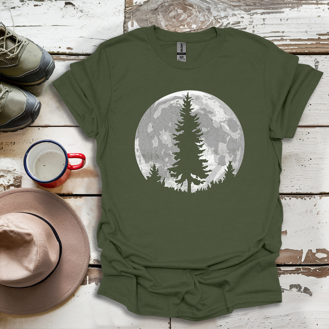 Moon Outdoor Trees Hikers T-Shirt