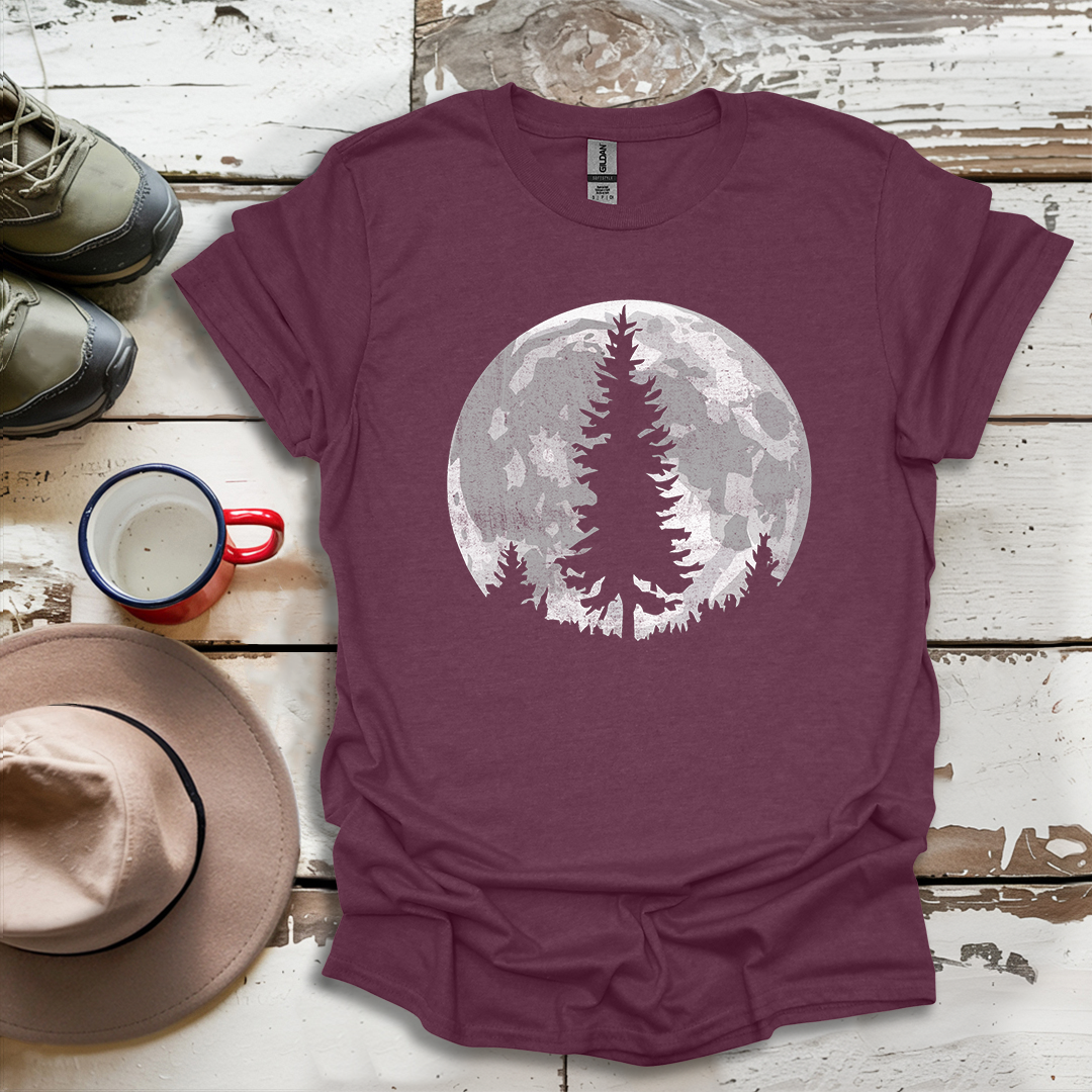 Moon Outdoor Trees Hikers T-Shirt