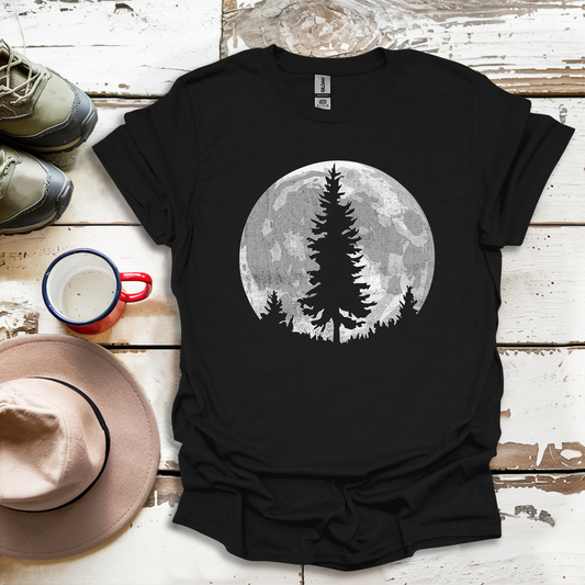 Moon Outdoor Trees Hikers T-Shirt