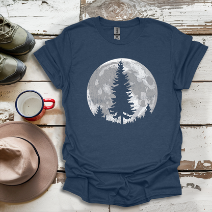 Moon Outdoor Trees Hikers T-Shirt
