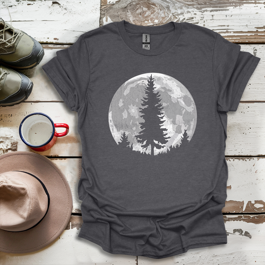 Moon Outdoor Trees Hikers T-Shirt