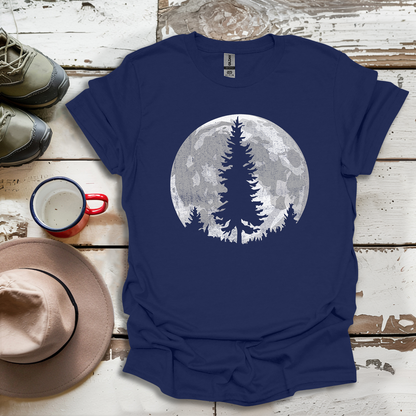 Moon Outdoor Trees Hikers T-Shirt